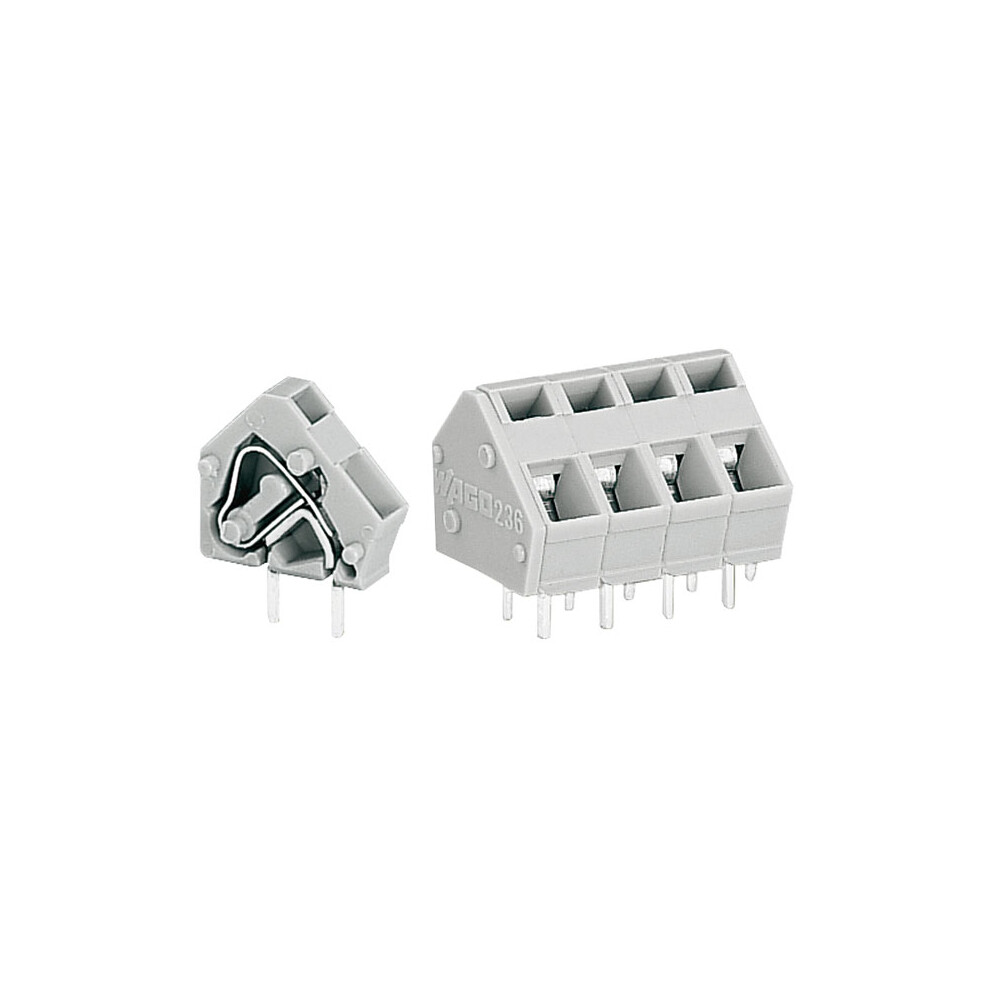 Wago 236-403 3 Pole 5/5.08Mm 24A 45 Stackable Pcb Terminal Block Grey 4044918768993