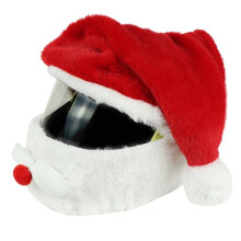 Casques de moto Décoration de Noël Chapeau de Père Noël-Rouge
