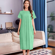 Robe d'hôpital à dos ouvert pour femmes, avec-L vert clair