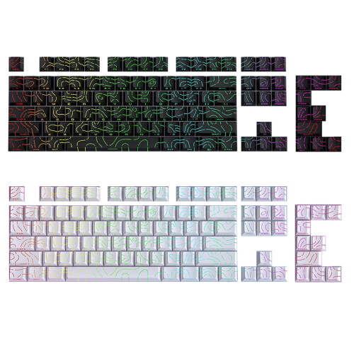 Ergonomic Side Printed Keyboards Keycaps PBT Heat-White 1