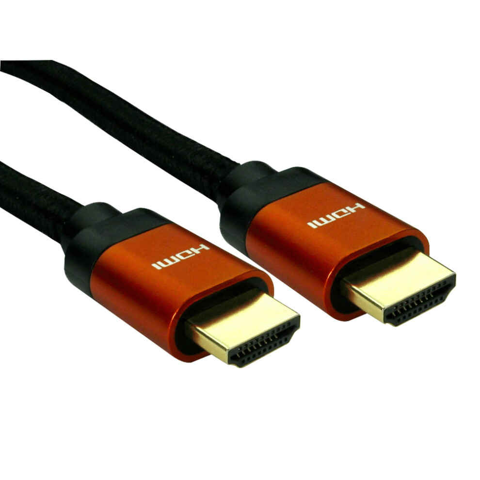 Truconnect 16-1755 1M 8K Hdmi 28Awg Copper/ Hood Braided Cable Orange/Black 5055781245770