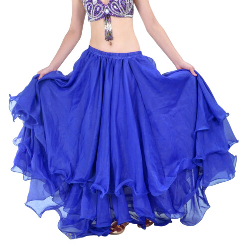 Elegant Flared Belly Dance Skirt Triple Layer Chiffons-SPH A