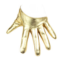 Breathable Half Finger Gloves Light weight For Nightclubs-Gold