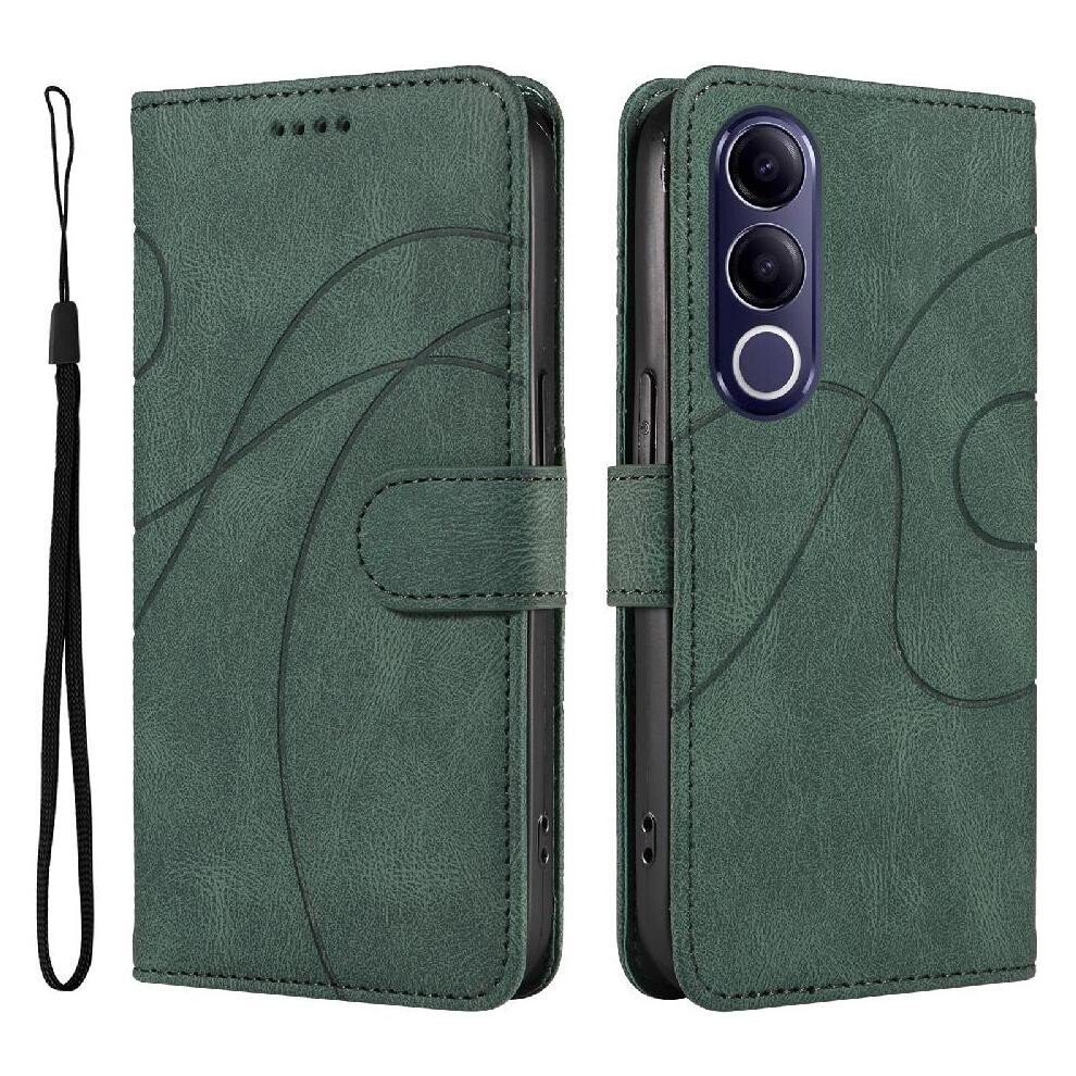 Flip Case For Vivo V70 Fe Card Slots And Kickstand Function Skin Feel Leather And Frosted Tpu Curved Pressure Line 764563800308