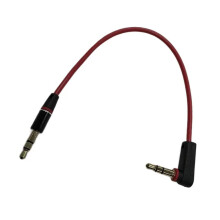 3,5 mm vergulde auditieve kabel 90 graden schuin kort gevlochten