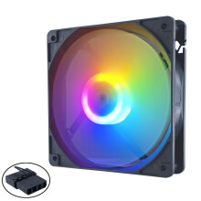 Quiet 12cm PC Case Fan Color Lighting 45CFM Forward-Black