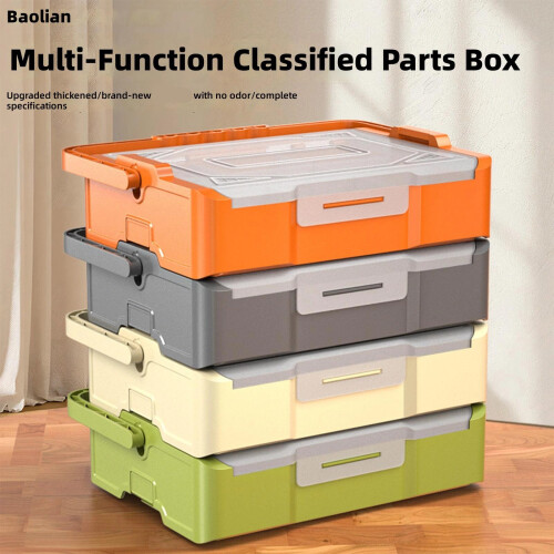 Multipurpose Stackable Storage Box for Home Office Toy and-grey 1
