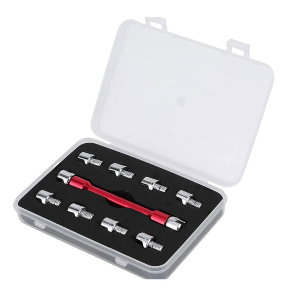 Universal Motorcycle Spoke Adjustment Tool Wrench Set For- Red 7704001123005