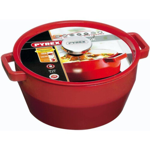 Pyrex Runde Cocotte - PYREX - Slow Cook - 24 cm - Rot