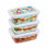 Pyrex Lunch box - PYREX - Set of 3 glass containers - Rectangular - Airtight lid - Abstract design - 0.80 L 1