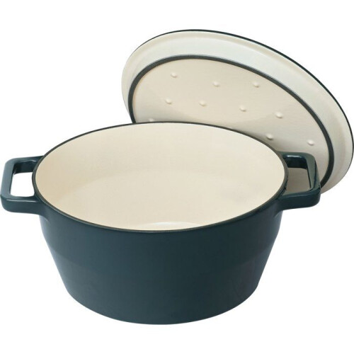 Pyrex Round Casserole - PYREX - Slow Cook - 24 cm - Cast Iron - Deep Blue 1