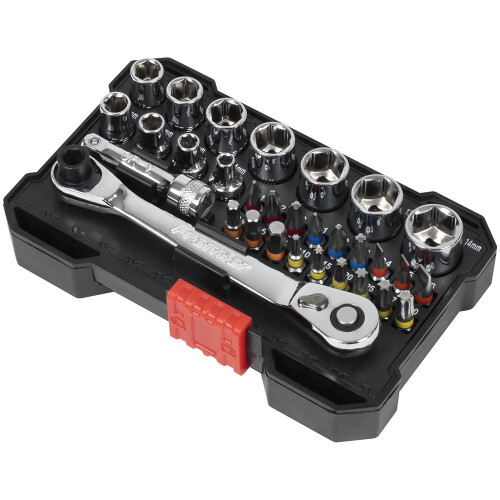 Sealey Sealey AK2111 Premier Socket & Colour-Coded Bit Set 1/4"Sq Drive 31pc 1
