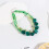 Collier de perles vertes superposées artistiques, chaîne de cou, 4