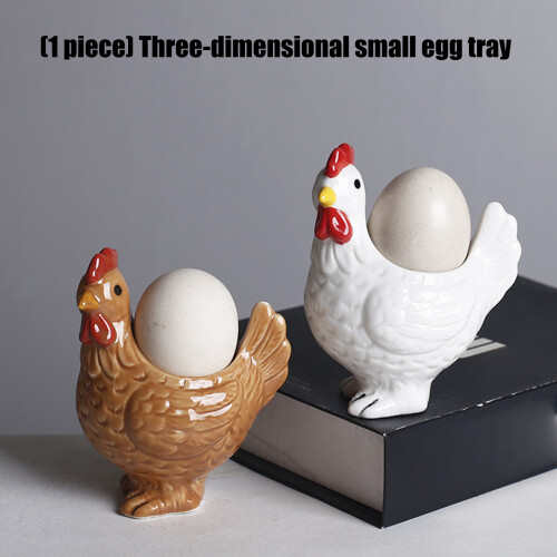 Durable Ceramic Chicken Eggs Holders Funny Design-brown 2