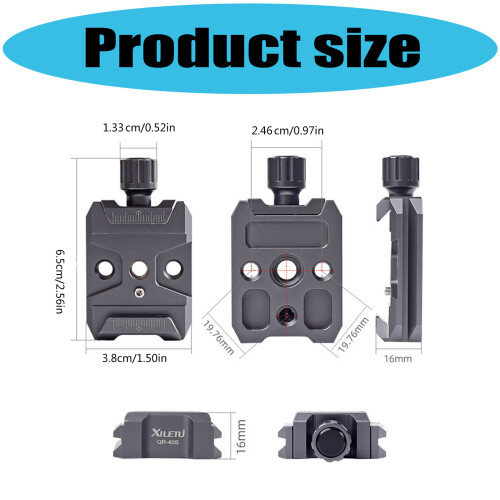 Secure Grip Quick Release Adapters Klem voor Arca-platen voor 2
