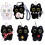 Porte-clés en peluche chaton noir doux, pendentif,-Style2 2