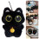 Porte-clés en peluche chaton noir doux, pendentif,-Style2 3