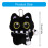 Porte-clés en peluche chaton noir doux, pendentif,-Style2 4
