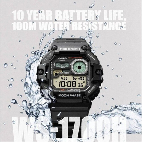 Casio Uhr - CASIO - WS-1700H - Unisex - Schwarz - Quarz - Digital 2