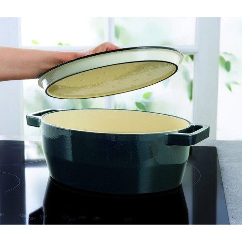 Pyrex Oval Casserole - PYREX - Slow Cook - 29 cm - Cast Iron - Deep Blue 2