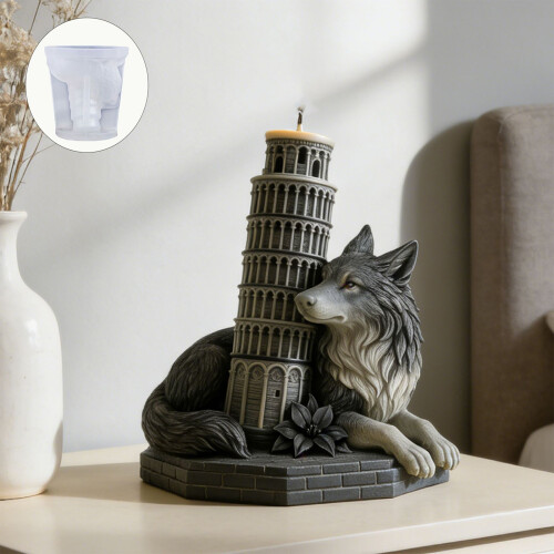 Silicone Candle Mould Featuring Wolf And Famous Tower Designs 1