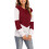 Women's Color Block Pullover Sweaters Long Sleeve-Burgundy L 1