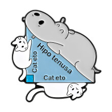 Lovely Stacked Animal Brooch Lovely Hippo And Cats Alloy Pin For