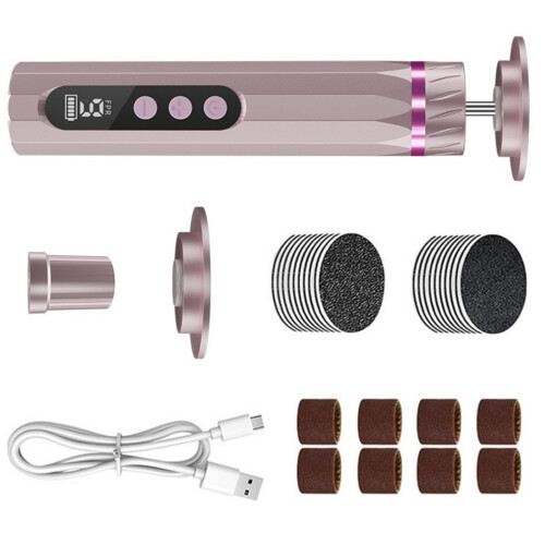 Modern Rechargeable Foot Sander Providing Coarse And Fine-Pink