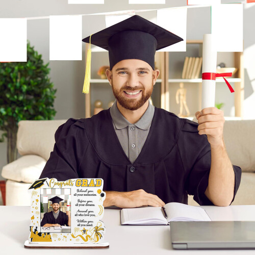 Graduation Photo Frame Wooden Keepsakes Display with-Y 1