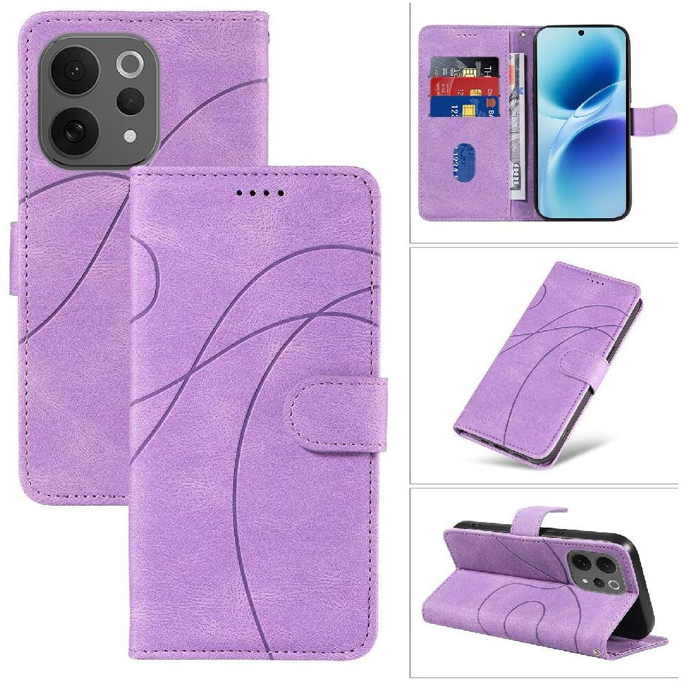 Flip Case For Vivo V70 Lite Curved Pressure Line Card Slots And Kickstand Function Skin Feel Leather And Frosted Tpu 764563801664