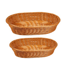 2Stk Imitat-Rattan Obstkorb PP Pe Geflochtener Für Haushalt