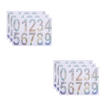 6 Pièces Stickers Numéros Réfléchissants PVC Imperméables Pour Boîtes