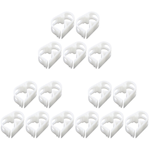 15Pcs White Plastic Clamps for Hose Flow Control and Garden Use
