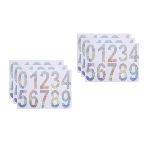 6 Pièces Stickers Numéros Réfléchissants PVC Imperméables Pour Boîtes 1