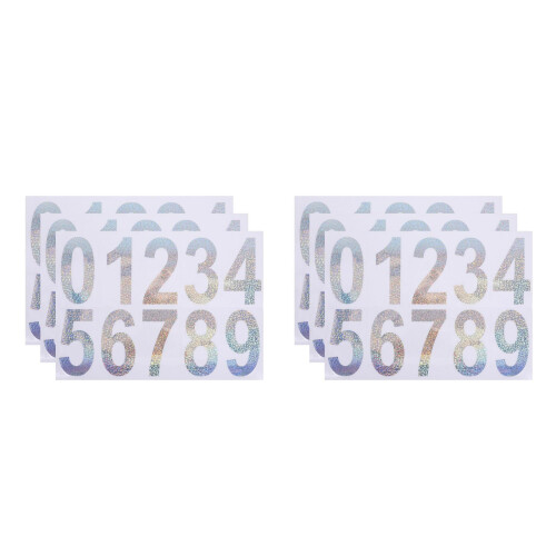 6 Pièces Stickers Numéros Réfléchissants PVC Imperméables Pour Boîtes 2