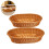 2Pcs Plastic Wicker Basket Light Brown Kitchen Organizer Fruit Storage 4