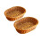2Pcs Plastic Wicker Basket Light Brown Kitchen Organizer Fruit Storage 5