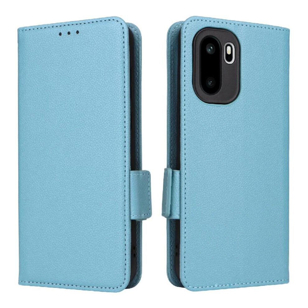 (Light ) Flip Case For Oneplus 15R Magnetic Side Buckle Wallet Card Slots Holder Pu Leather Blue 764563802647