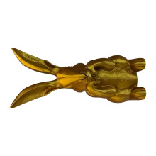 Verwitterte goldene Hasenstatue, attraktive Funktion für die-B