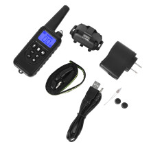 Coleira eletrônica recarregável para treinamento de cães com controle remoto, 4 modos de choque e função walkie-talkie, longo alcance e à prova