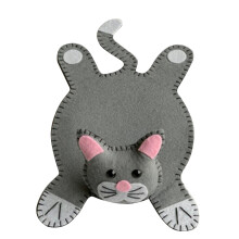 Suporturi de pahare în formă de pisică, material nețesut, 12 cm, pachet de 4
