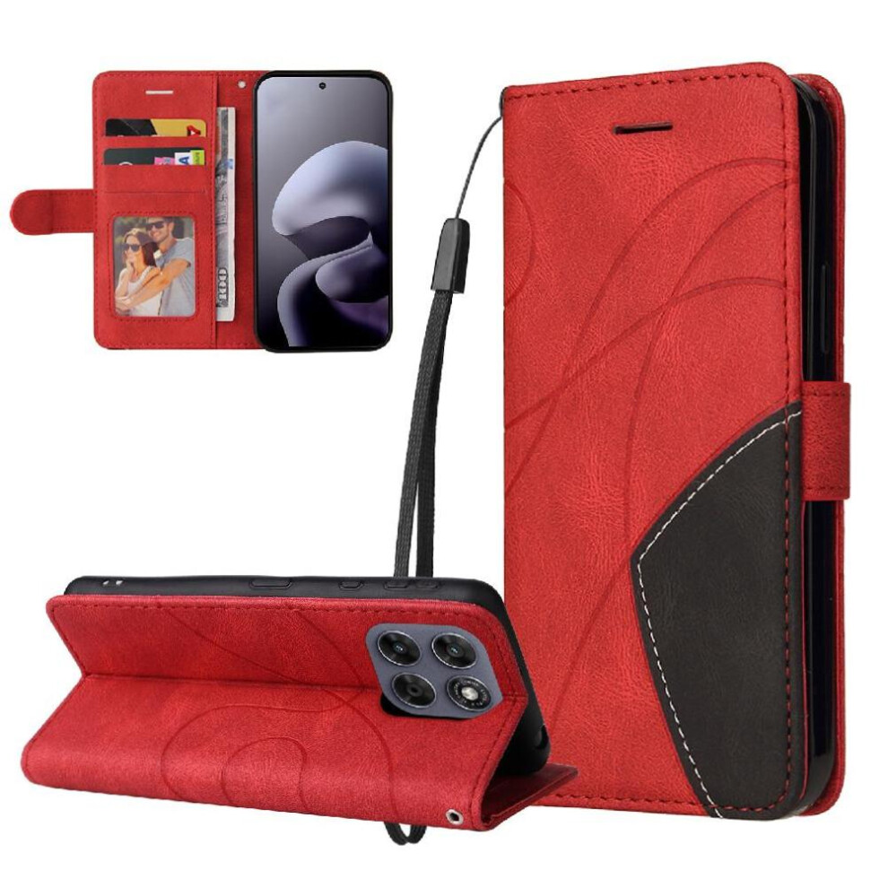 Flip Case For Motorola Moto G67 5G Flip Folio Book Kickstand Protective With Card Slot Stand Stitching Color Leather Wallet 764563803071