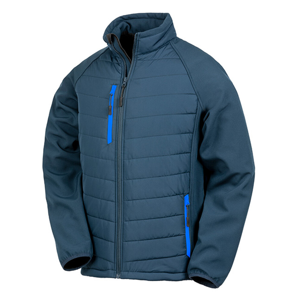 Result (3Xl, Navy/Royal Blue) Mens Black Compass Padded Soft Shell Jacket