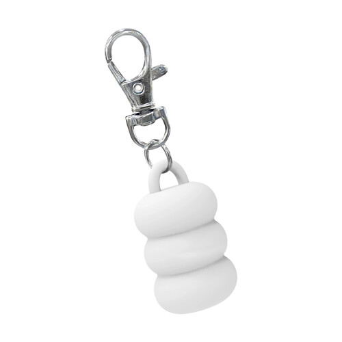 Porte-clés avec capuchon de brillant à lèvres, porte-clés-Blanc