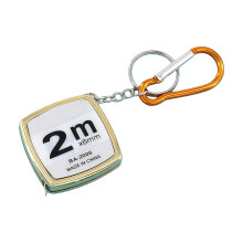 Hand 2 Meter Key Tape Measure Plastic Case & Metal Blade-Gold