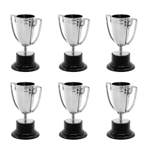 6 viele lustige Belohnungstrophäen aus Kunststoff,-Silber
