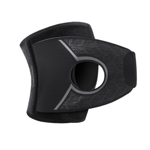 Shock Absorption Athletic Knee Support with-M black left foot