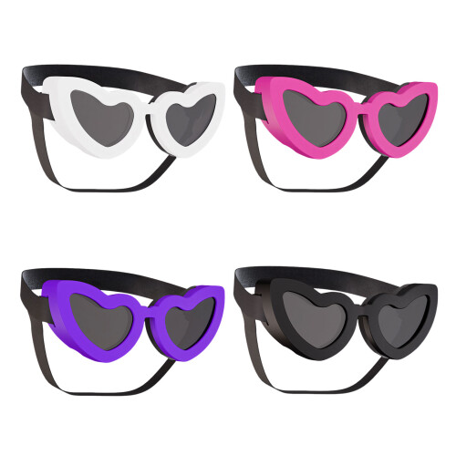 Winddichte Hundebrille mit herzförmiger Linse für-Rosa 1