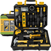 BLOSTM 100 Piece Tool Kit - Home Tool Set with Essential Hand Tools for DIY Projects, Household Repairs