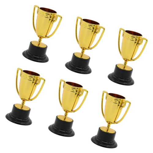 Paquet de 6 gobelets de récompense en plastique polyvalents-Or